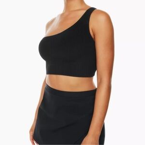 Babaton one shoulder crop top